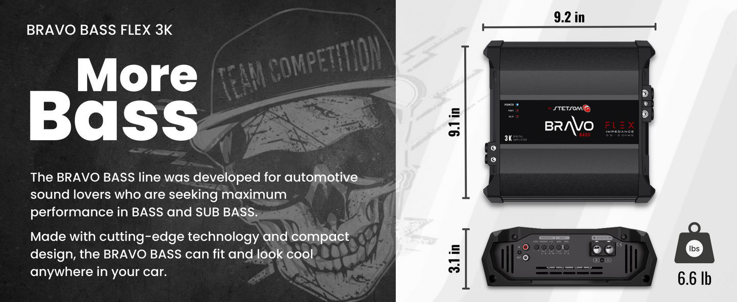 STETSOM BRAVO BASS FLEX SERIES 3000 WATT AMPLIFIER