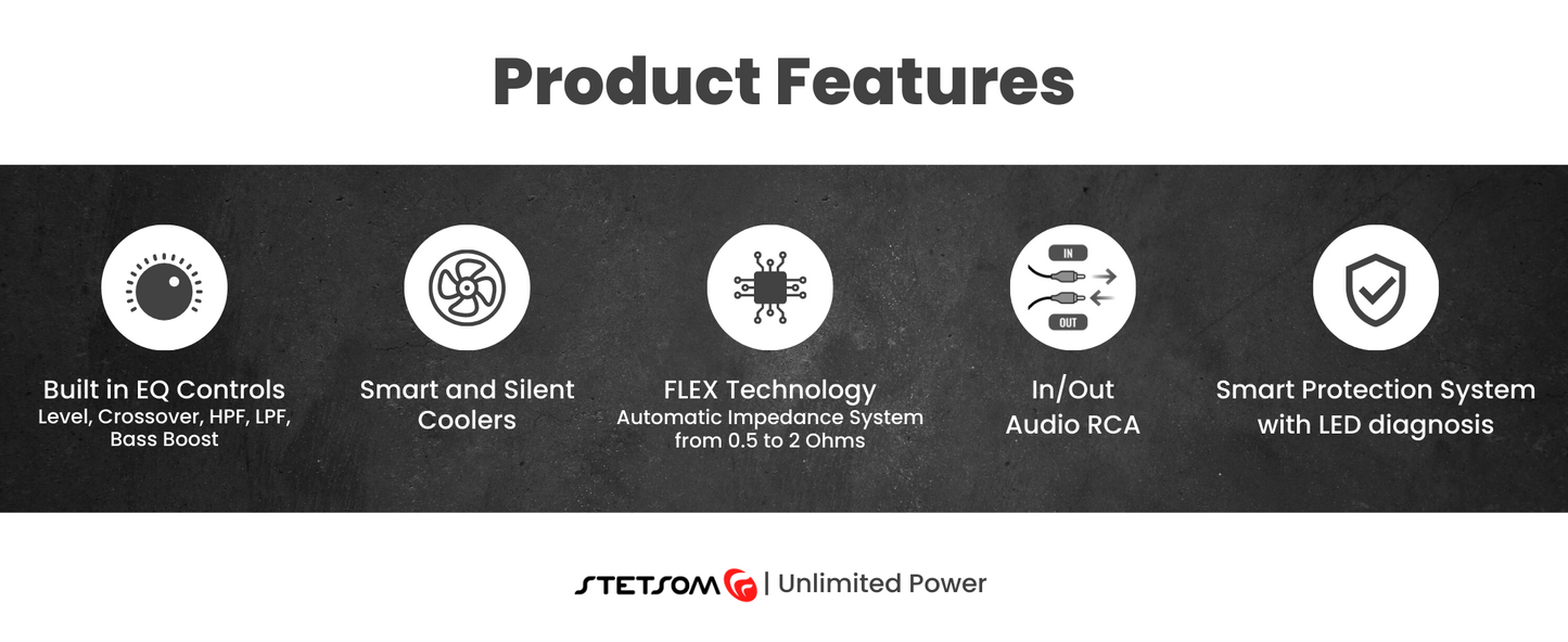 STETSOM BRAVO BASS FLEX SERIES 3000 WATT AMPLIFIER
