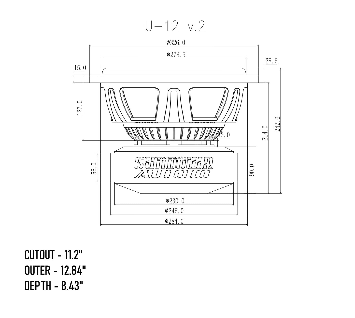 SUNDOWN AUDIO U SERIES V2 12" SUBWOOFER