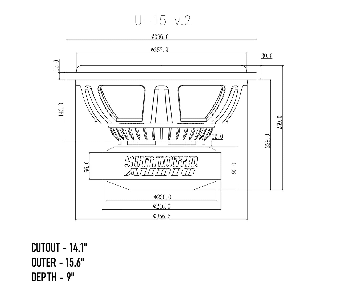 SUNDOWN AUDIO U SERIES V2 15" SUBWOOFER