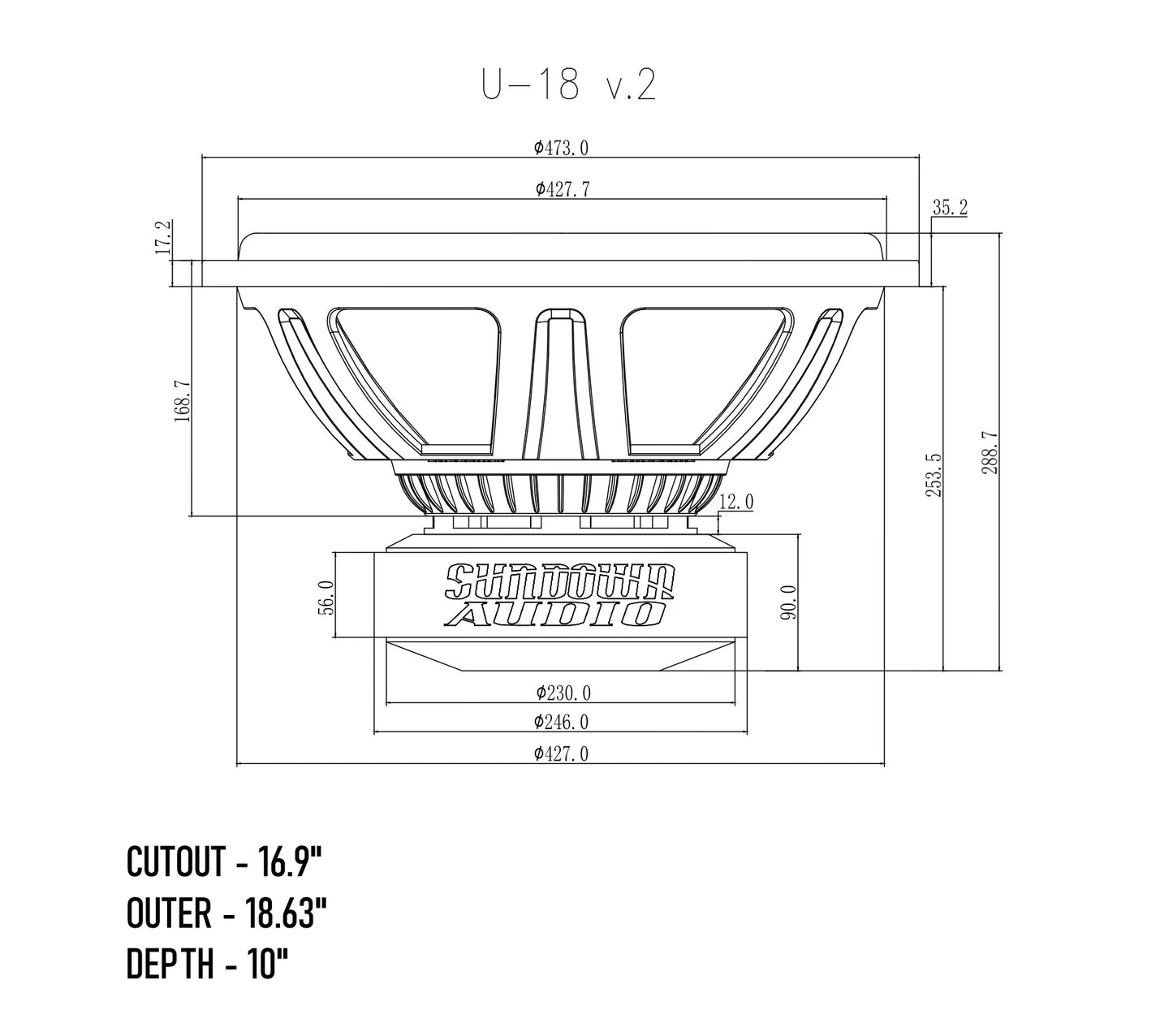 SUNDOWN AUDIO U SERIES V2 18" SUBWOOFER